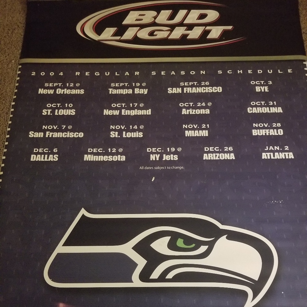 2004 Season Seattle Seahawks/Budweiser Banner